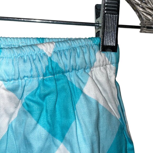 Jaye's Studio Womens Button-Down Pajama Set XXS Turquoise & White Plaid Cotton - Picture 7 of 7